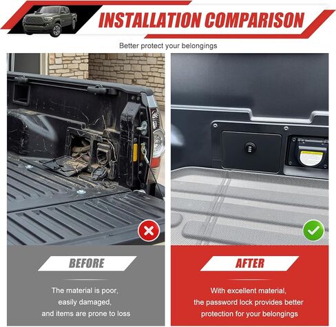 Truck Bed Storage Lock Box for 2016-2023 Toyota Tacoma 3rd Gen Accessories Pickup Truck Keyless Security Organizer Password Lock Tray in Saudi Arabia