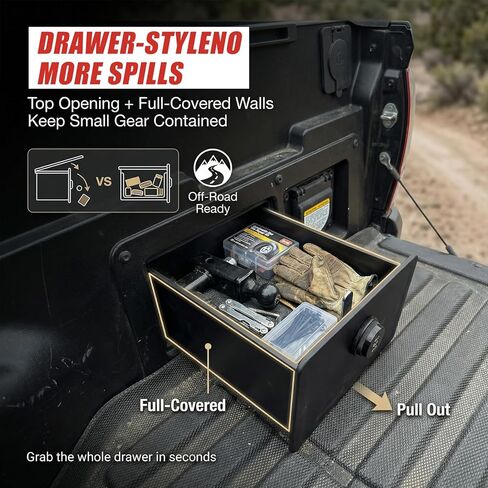 Truck Bed Storage Lock Box for 2016-2023 Toyota Tacoma 3rd Gen Accessories Pickup Truck Keyless Security Organizer Password Lock Tray in Saudi Arabia