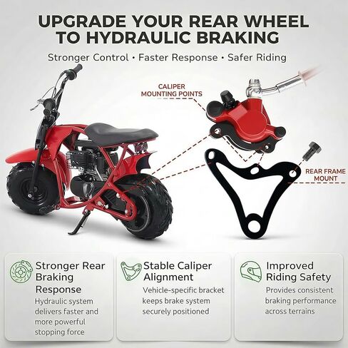 Mini Bike Hydraulic Brake Caliper Bracket kit for Coleman B100 FRP GMB100 Mega Moto MMB80 80cc,For Coleman RB100 RT100 Mini Bike in Saudi Arabia