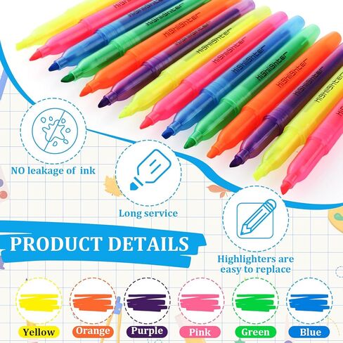 180 Pcs Bulk Highlighters with 30 Boxes Mini No Bleed Pack of Skinny Bible Highlighter Church Gifts Bulk Fluorescent Pen (Colorful) in Saudi Arabia