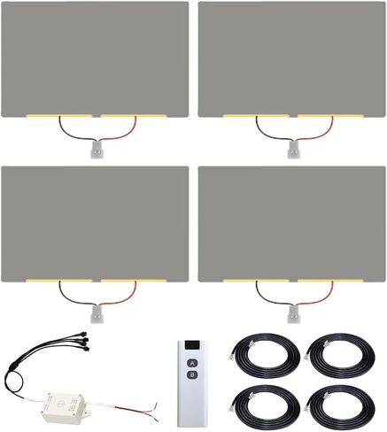 Universal Smart Tint Kit 4-Pcs Smart Car Window Film Remote Control Privacy Tint (39.37"x16.68"/Sheet) Instant Clear to Dark, UV & Heat Block, Easy DIY Install in Kuwait