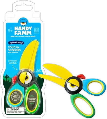 Handy Famm Craft Scissors for Boys & Girls – Child Safe Blunt Tip Scissors with Soft Grip Handles - Toddler Safety Scissors for Crafting School DIY Projects - Snippy Toucan in Saudi Arabia