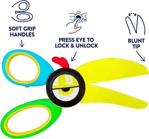 Handy Famm Craft Scissors for Boys & Girls – Child Safe Blunt Tip Scissors with Soft Grip Handles - Toddler Safety Scissors for Crafting School DIY Projects - Snippy Toucan in Saudi Arabia