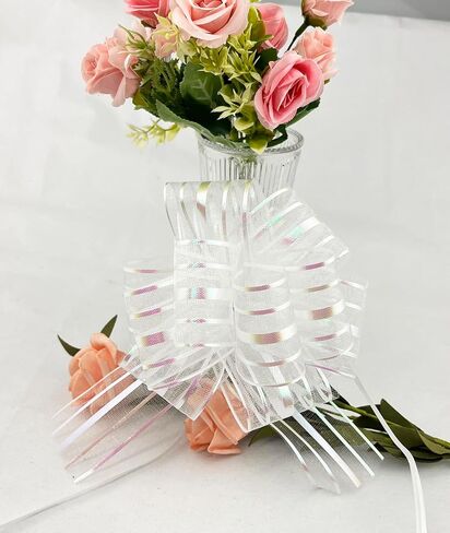 8 Pcs 6 Inches Large Pull Bows, Bow for Gift Wrapping,Gift Bows for Presents (White) in Saudi Arabia
