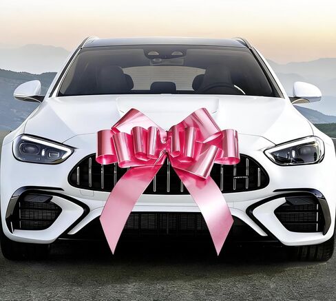 30 Inch Giant Car Bow, Large Gift Wrapping Bow for Birthday, Christmas, Wedding & Surprise Party, Big Huge Bow for Car (Electroplated Golden) in Kuwait