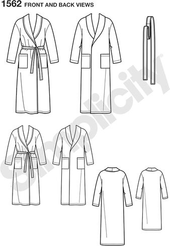 نمط الخياطة البسيطة R10400 / 1562 - رداء وحزام للأطفال والمراهقين والكبار، الحجم: A (XS - L/XS - XL) in Kuwait