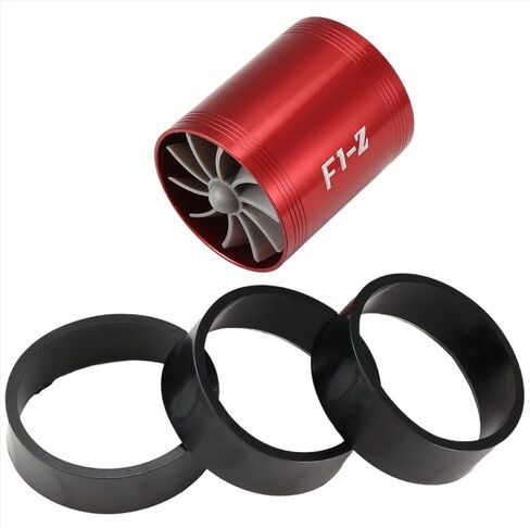 Double Turbine Turbo Charger Air Intake Gas Saver Fan for Car (red) in Saudi Arabia