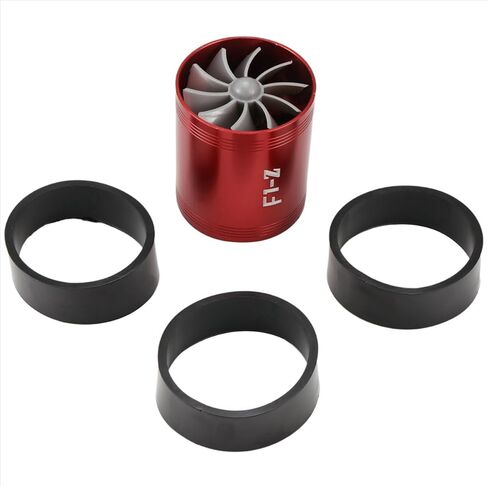 Double Turbine Turbo Charger Air Intake Gas Saver Fan for Car (red) in Saudi Arabia