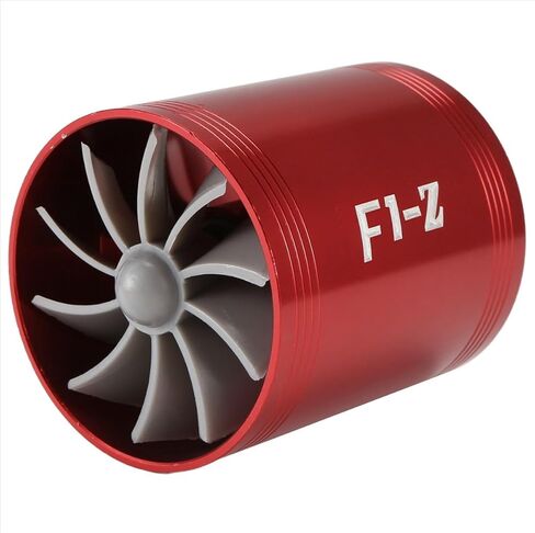 Double Turbine Turbo Charger Air Intake Gas Saver Fan for Car (red) in Saudi Arabia