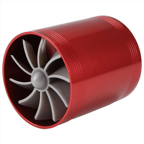 Double Turbine Turbo Charger Air Intake Gas Saver Fan for Car (red) in Saudi Arabia