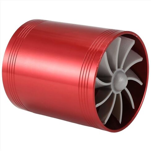 Double Turbine Turbo Charger Air Intake Gas Saver Fan for Car (red) in Saudi Arabia