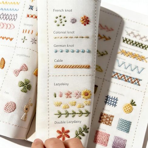 كتاب غرز التطريز، مجموعة تطريز مكونة من 86 قطعة، مجموعة تعلم التطريز مع مجموعة أدوات كاملة وتعليمات تعليمية للمبتدئين البالغين in Kuwait