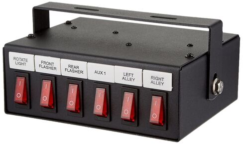 Buyers Products 6391106, 6 Function Backlit Pre-Wired Switch Box with Fused Relay and Circuit Breaker for Truck Accessories, Under-Dash Mount Control Box, Aluminum Housing in Kuwait