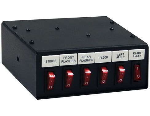 Buyers Products 6391106, 6 Function Backlit Pre-Wired Switch Box with Fused Relay and Circuit Breaker for Truck Accessories, Under-Dash Mount Control Box, Aluminum Housing in Kuwait