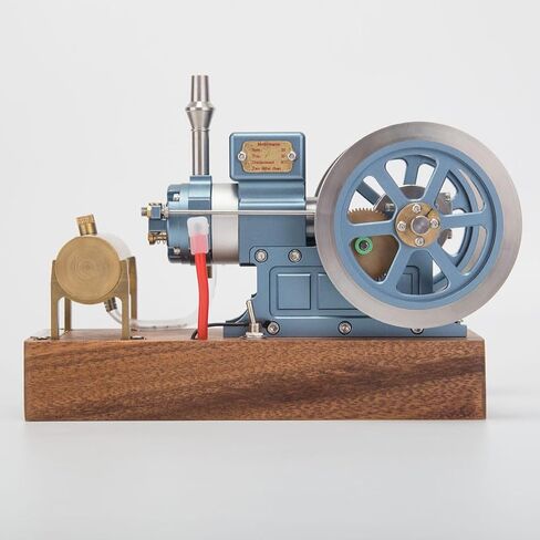 Metal Engine Internal Combustion Engine Model That Works, 6CC Mini Fixed-Type Four-Stroke Adjustable Speed Gas Engine Model, Realistic Engine for Hobbyists and Collectors (RTR Version/Blue) in Saudi Arabia