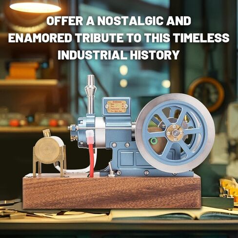 Metal Engine Internal Combustion Engine Model That Works, 6CC Mini Fixed-Type Four-Stroke Adjustable Speed Gas Engine Model, Realistic Engine for Hobbyists and Collectors (RTR Version/Blue) in Saudi Arabia