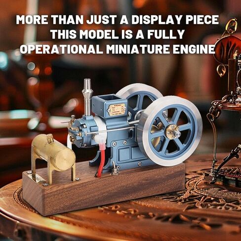 Metal Engine Internal Combustion Engine Model That Works, 6CC Mini Fixed-Type Four-Stroke Adjustable Speed Gas Engine Model, Realistic Engine for Hobbyists and Collectors (RTR Version/Blue) in Saudi Arabia