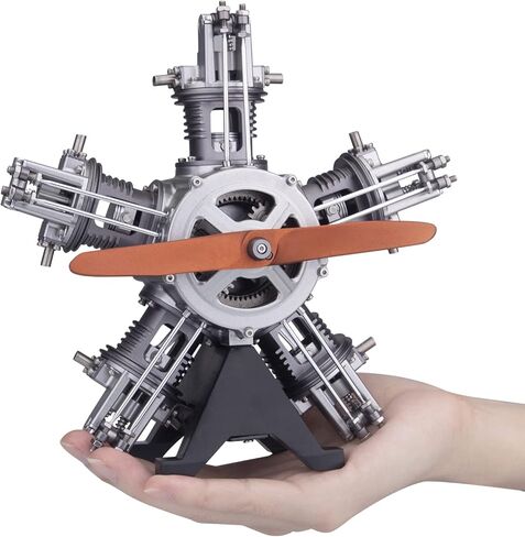 DIY Metal Engine Model That Working, 1:6 Five-Cylinder Radial Aircraft Engine Simulation Electric Model DIY Assembly Kit Science Education Educational Toys in Saudi Arabia