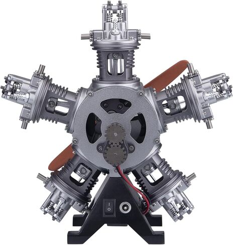 DIY Metal Engine Model That Working, 1:6 Five-Cylinder Radial Aircraft Engine Simulation Electric Model DIY Assembly Kit Science Education Educational Toys in Saudi Arabia