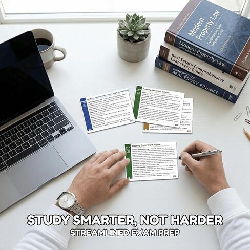 Real Estate Exam Cheat Sheet Flash Cards 2026-9-Chapter Terminology Reference Cards for License Exam Prep, 31 Laminated Study Flashcards with Ring for Real Estate License in Saudi Arabia