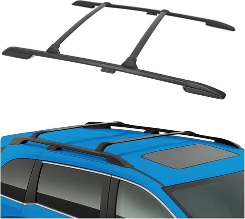 ECOTRIC سقف الرف الجانبي القضبان + القضبان المتقاطعة المتوافقة مع 2018-2024 Honda Odyssey (جميع الموديلات) الألومنيوم + البلاستيك 4 قطع على السطح الأمتعة سقف رف استبدال الناقل البضائع ل08L04-THR-100 08L02-THR-102 in Kuwait