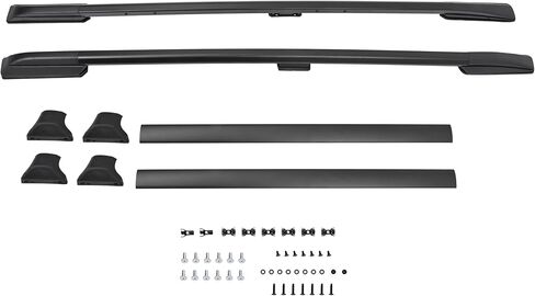 ECOTRIC سقف الرف الجانبي القضبان + القضبان المتقاطعة المتوافقة مع 2018-2024 Honda Odyssey (جميع الموديلات) الألومنيوم + البلاستيك 4 قطع على السطح الأمتعة سقف رف استبدال الناقل البضائع ل08L04-THR-100 08L02-THR-102 in Kuwait