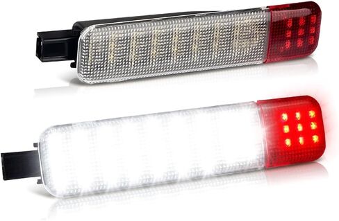 LESAUCE LED ضوء الباب الداخلي لوحة الباب مجموعة مصابيح تحذيرية مجاملة لـ 1999-2006 Silverado/Sierra 1500 2001-2006 3500 2500 HD 1999-2006 Yukon 1995-1999 C1500 C2500 C3500، أحمر وأبيض، 4 قطع in Kuwait