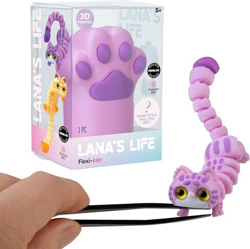 Lana's Life 3D Printed Flexi-Kitty Blind Box Cat Paw (Purple) - 1 Individual Purple Paw Containing 1 Randomly Assorted Collectible 3D Printed Flexible Kitty - Lana Inspired Cute Cat Fidget Toy in Kuwait