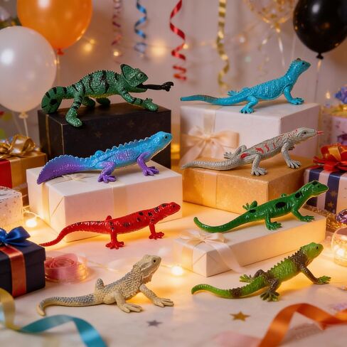 EAZZ 8PCS Plastic Lizard Figurines – Soft Realistic Reptile Toys for Kids, Ideal for Birthday Party Favors, Terrarium Decoration, Science Learning & Collectible Set in Saudi Arabia