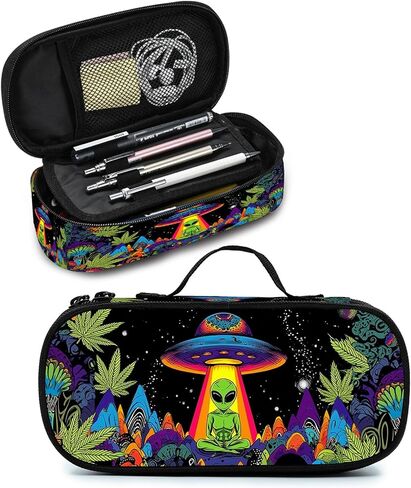 Space Dinosaur Pencil Case Zippered Pencil Box Multi Compartment Pen Pouch Holder for Boys Girls School Office in Saudi Arabia