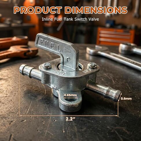 2 PCS Inline Fuel Tank Tap Valve, 6mm Motorcycle Zinc Alloy On-Off Switch Valve Fuel Petcock, Gas Valves Shut Off Switch for 50-150cc ATV Scooter Dirt Bike, Motorcycle Accessories in Kuwait
