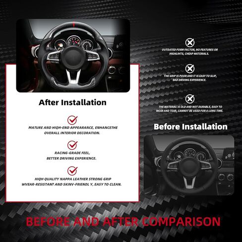 Carbon Fiber Steering Wheel for Mazda MX-5 Miata ND 2015-2025 D-Shaped Flat Bottom Nappa Perforated Leather Grip Steering Wheel in Saudi Arabia