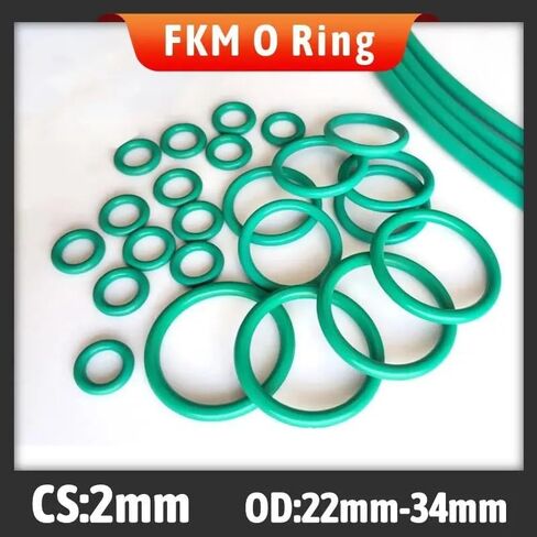 10 قطعة مطاط الفلور FKM O-ring CS 2 مللي متر/OD 22/23/24/25/26/27/28/29/30/31/32/33/34 مللي متر (OD33XCS2X10pcs) in Kuwait