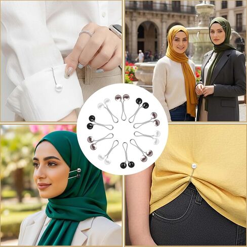 30 قطعة من دبابيس الوشاح الأنيقة بتصميم لؤلؤي، مشابك حجاب وشال آمنة للنساء، مشابك وشاح حجاب إسلامي، دبابيس أمان لؤلؤية للحجاب، أزرار للفساتين والسترات والعراوي وإكسسوارات فساتين الزفاف in Kuwait