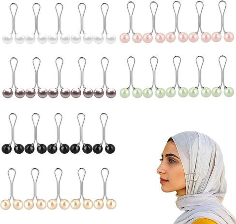30 قطعة من دبابيس الوشاح الأنيقة بتصميم لؤلؤي، مشابك حجاب وشال آمنة للنساء، مشابك وشاح حجاب إسلامي، دبابيس أمان لؤلؤية للحجاب، أزرار للفساتين والسترات والعراوي وإكسسوارات فساتين الزفاف in Kuwait