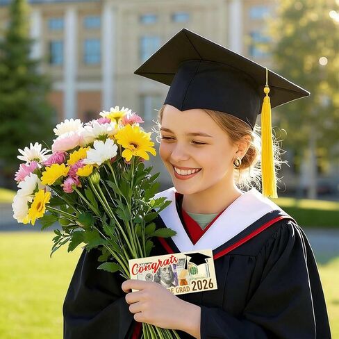 8th Grade Graduation Money Holder, Wooden Cash Gift Envelope for Middle School Graduates Class of 2026, Funny Graduation Gift Idea in Saudi Arabia