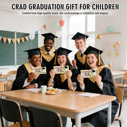 8th Grade Graduation Money Holder, Wooden Cash Gift Envelope for Middle School Graduates Class of 2026, Funny Graduation Gift Idea in Saudi Arabia
