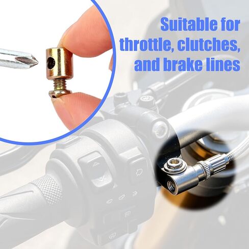 30pcs Motorcycle Throttle Cable Ends, Metal Mini Bike Throttle Brake Cable End Caps Replacement with Screws Practical Repair Fittings Kit Suitable for Scooter Bicycle Motorcycle in Kuwait