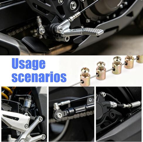 30pcs Motorcycle Throttle Cable Ends, Metal Mini Bike Throttle Brake Cable End Caps Replacement with Screws Practical Repair Fittings Kit Suitable for Scooter Bicycle Motorcycle in Kuwait