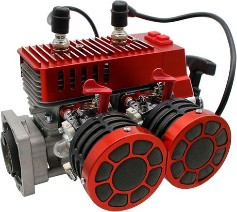 FLMLF CNC 58CC محرك البنزين اسطوانات مزدوجة مع المكربن ​​ومجموعة شمعة الإشعال لـ 1/5 HPI ROVAN KM Baja Losi 5ive T FG RedCat RC قطع غيار السيارات in Kuwait