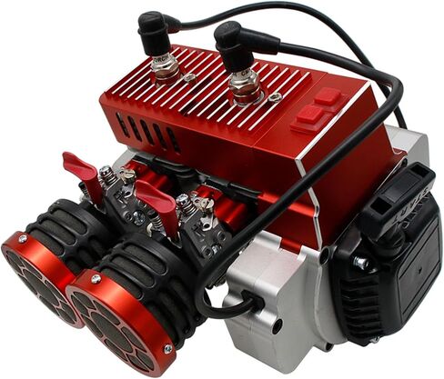 FLMLF CNC 58CC محرك البنزين اسطوانات مزدوجة مع المكربن ​​ومجموعة شمعة الإشعال لـ 1/5 HPI ROVAN KM Baja Losi 5ive T FG RedCat RC قطع غيار السيارات in Kuwait