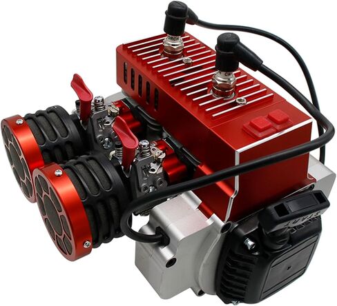 FLMLF CNC 58CC محرك البنزين اسطوانات مزدوجة مع المكربن ​​ومجموعة شمعة الإشعال لـ 1/5 HPI ROVAN KM Baja Losi 5ive T FG RedCat RC قطع غيار السيارات in Kuwait