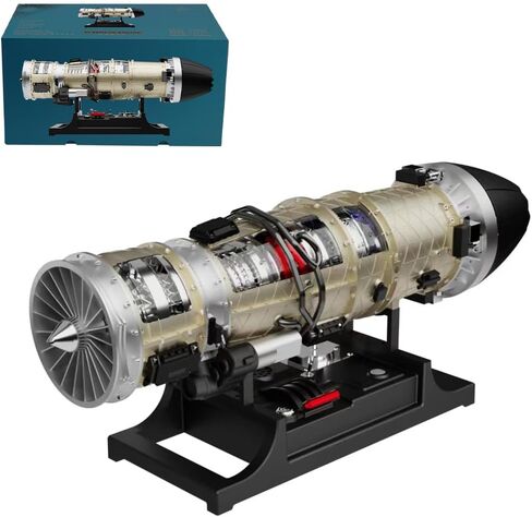 Turbofan Engine Model, 1/10 Scale Military Stealth Fighter Engine, Bypass Ratio Twin Rotor Engin Model, Mechanical Educational Sets (600+PCS) in Kuwait