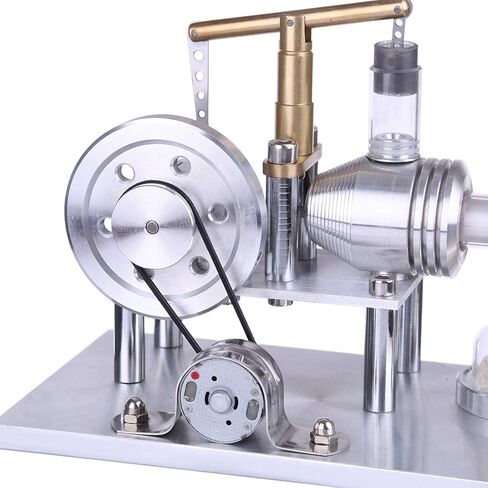 Engine Model Kit, Balance Beam Style Hot Air Stirling Engine External Combustion Engine Model with LED Lamp Power Generation, Educational Physics Experiment STEM Toys in Saudi Arabia