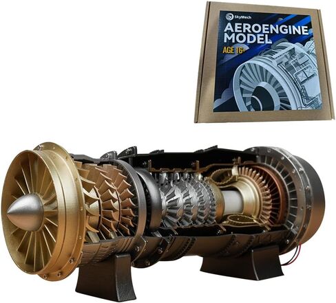 ENGINEDIY Turbofan Engine Model TR 900 Functional Turbofan Aero Aircraft Engine DIY Assembly Build Your Own Aircraft Engine Model - 150 Pieces (Silver) in Saudi Arabia