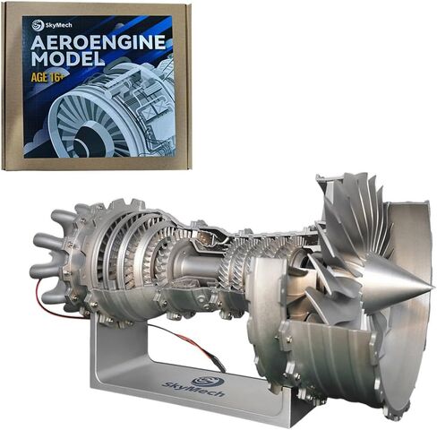 ENGINEDIY Turbofan Engine Model TR 900 Functional Turbofan Aero Aircraft Engine DIY Assembly Build Your Own Aircraft Engine Model - 150 Pieces (Silver) in Saudi Arabia