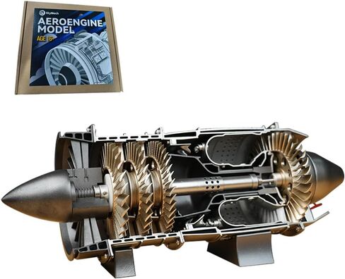 ENGINEDIY Turbofan Engine Model TR 900 Functional Turbofan Aero Aircraft Engine DIY Assembly Build Your Own Aircraft Engine Model - 150 Pieces (Silver) in Saudi Arabia
