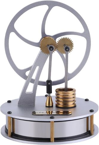 ENGINEDIY Low Temperature Stiring Engine γ-Type LTD Stirling Engine Model with Metal Gear Transmission Desktop Ornaments Gifts for Mechanical Enthusiasts and Model Collectors- Golden in Saudi Arabia