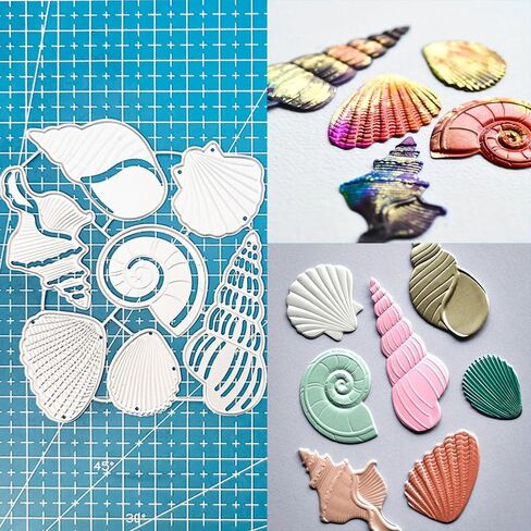 Seafood Sea Shell Die Cuts for Card Making, Conch Metal Cutting Dies, Metal Die Cutting Mold, Scrapbooking Dies, DIY Etched Embossing Stencil for Crafts in Kuwait