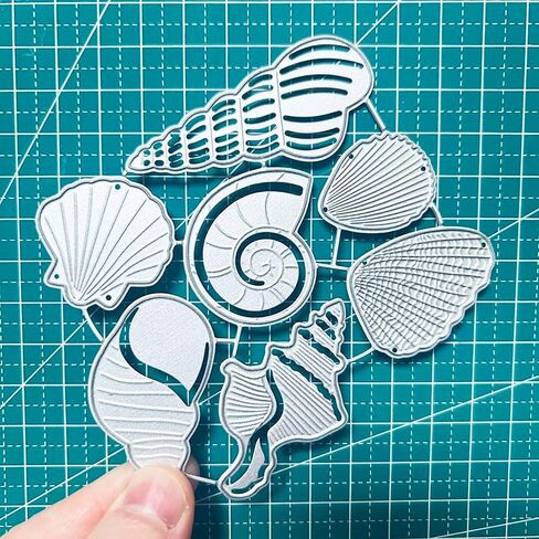 Seafood Sea Shell Die Cuts for Card Making, Conch Metal Cutting Dies, Metal Die Cutting Mold, Scrapbooking Dies, DIY Etched Embossing Stencil for Crafts in Kuwait
